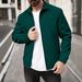 "Waffle-Knit Zip-Up Jacket - Slim Fit Cotton-Blend Casual Cardigan For Men In White/Grey/Black/Khaki/Olive/Burgundy (S-XXXL)"_viptrois.com