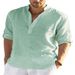 Men's Casual Long Sleeve Shirt Pure Cotton Solid Color Loose Stand Collar Independent Website Trendy In Stock_viptrois.com