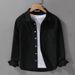 2026 High-quality Men's Corduroy Striped Simple Long Sleeved Shirt Trend Casual Loose Popular Youth Shirt_viptrois.com