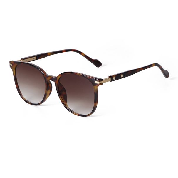 Women's Glasses Fashion Rice Nail Round Sunglasses Women's Sunglasses High End Leopard Print Glasses Anti Ultraviolet_viptrois.com