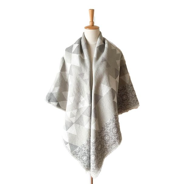 Unisex Geometric large jacquard square scarf scarf women's bib shawl_viptrois.com