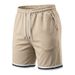 Men's Loose Fit Color Block Fitness Shorts American Style Summer Casual Sports Training Basketball Shorts_viptrois.com