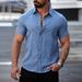 Men's Clothing Wish New Men's Retro Casual Loose Short Sleeved Shirt_viptrois.com
