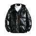 Men’s Winter Puffer Jacket – Thickened Polyester Shell With Fleece Lining, Hooded & Zip-Up Short Coat In Metallic Colors_viptrois.com