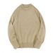 Spring And Autumn New Men's Solid Color Crew Neck Slim Fit Base Shirt Long Sleeve Youth Casual Versatile Knitted Sweater_viptrois.com