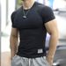 Men's Clothing Fitness Clothes Sportswear Short Sleeved Running Training Cycling High Elastic Quick Drying Clothes Tight Fitting Muscle_viptrois.com