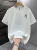 Maglietta Uomo 180G Cotone Puro Girocollo Stampa Cervello E Cuore, Traspirante Per Primavera Estate E Vacanze Casual_viptrois.com