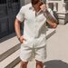 Men's Clothing Summer Short Sleeved Shorts Suit Sports Leisure Vacation Two Piece Suit_viptrois.com