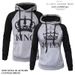 Men's Clothing autumn and winter new hooded pullover color matching couple sweatshirt_viptrois.com