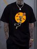 Basketball Skeleton Halloween Men Boys Basketball Halloween T-Shirt Casual Women Top Graphic Tees Women Stylish Streetwear Graphic Stretched Versatile Print Round Neck Short Sleeve Top For Everyday Wear Breathable Designer Clothes Fashion Unisex_viptrois.com