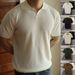 Men's Textured Polo Shirt V Neck Short Sleeve T-Shirt Seagull Collar Ice Silk Knitwear Old Money Style Summer Top_viptrois.com