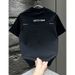 Men's Trendy Minimalist Patchwork Letter T-Shirt Casual round Neck Short Sleeve Top Versatile Fashion Popular on Instagram 2025_viptrois.com