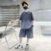 Kid's Clothing Boys summer suits 2024 new children's short-sleeved summer handsome internet celebrity street style summer two-piece suits_viptrois.com