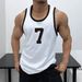 1.0-150kg Plus Size Muscle Men's Sports Training Clothing Trendy Brand Digital Print Oversize Tank Top_viptrois.com