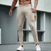 Men's Slim Fit Cropped Dress Pants Business Casual Solid Color Elastic Long Trousers_viptrois.com