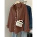 Elegant Oversized Blouse With Drop Shoulder & Single Button Closure – Soft Stretch Fabric, Flattering Fit For Women, Versatile Casual Wear_viptrois.com