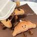 Cute French Baguette Plush Bread Stick Doll Croissant Doll Keychain Pendant School Bag Ornament_viptrois.com