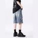 Men's Clothing Ripped Denim Shorts Washed High Street Vibe Loose Casual Shorts_viptrois.com