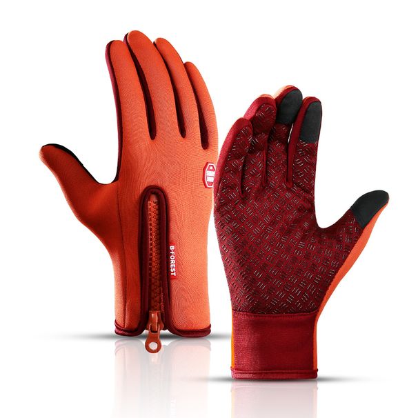 Outdoor winter cycling sports full finger water proof touch screen warm gloves men's and women's mountaineering gloves_viptrois.com