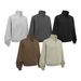 Men's Clothing Brushed Fleece Zip-Up Hoodie – High Neck Unisex Oversized Sweatshirt, 410g Cotton Blend, Anti-Pilling & Moisture-Wicking_viptrois.com