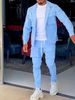 Men's Clothing Suit Fashion Cuff Trousers Slim Men's Suit_viptrois.com