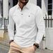 Classic Waffle-Knit Polo Shirt – Long Sleeve Button-Up Collar With Pocket (Khaki/Black/Grey/Wine/Green/White, S-XXXL)_viptrois.com