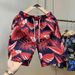 Summer Printed Beach Shorts For Men Quick Drying Capri Pants Casual Trendy Hawaiian Style Couple Style_viptrois.com