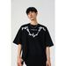 2025 Summer New Printed Couple Short Base Shirt American High Street Loose Casual Half Sleeved T-Shirt For Men_viptrois.com