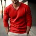 Men's Clothing Knitted Sweater V Neck Slim Thin Men's Slim Fit V-Neck Knit Sweater Lightweight Long Sleeve Pullover For Autumn & Winter_viptrois.com