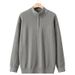 Men's Slim Fit Tencel Knit Sweater With Half-Zip Collar, Breathable & Comfortable Pullover For Autumn/Winter, Casual White Knit Top For Urban Style_viptrois.com