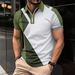 New Men's POLO Shirt, Men's T-Shirt, Patchwork Print, Lapel, Check Shirt, Short Sleeve, Casual And Comfortable Men's Clothing_viptrois.com