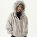 Men's Distressed Vintage Hooded Jacket – Oversized Fit, Faux Fur Trim, Heavyweight Cotton For Winter_viptrois.com