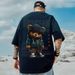 2025 New American Style Fashion Brand Men's Large Size Loose Pure Cotton Short-sleeved T-shirt For Summer_viptrois.com