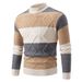 Autumn 2026 High Quality Fashion Knitwear Pullovers Men Half High Collar Splicing Long Sleeve Casual Slim Thick Sweater_viptrois.com