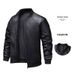 Men's Faux Leather Jacket - Slim Fit Double Breasted Biker Coat, Windproof Casual Blazer For Everyday Wear (Black, Sizes M-3XL)_viptrois.com