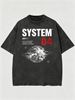 Tech Globe System Heavyweight Washed Graphic T-Shirt Men's Oversized Streetwear Tee_viptrois.com