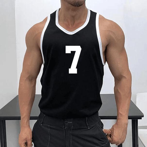 1.0-150kg Plus Size Muscle Men's Sports Training Clothing Trendy Brand Digital Print Oversize Tank Top_viptrois.com