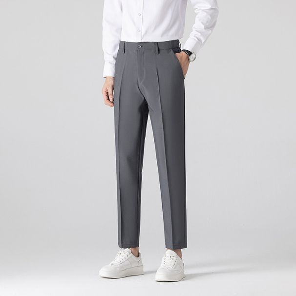 Men's Clothing Suit Pants Drape Free Ironing Men's Nine Point Pants + Long Trousers Men's Business Casual Pants_viptrois.com
