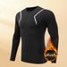 Men's Thermal Compression Base Layer – Fleece-Lined Long Sleeve Workout Shirt For Running, Gym & Outdoor Sports (XS-XXL EU/US Sizing) Black/Navy/Grey_viptrois.com