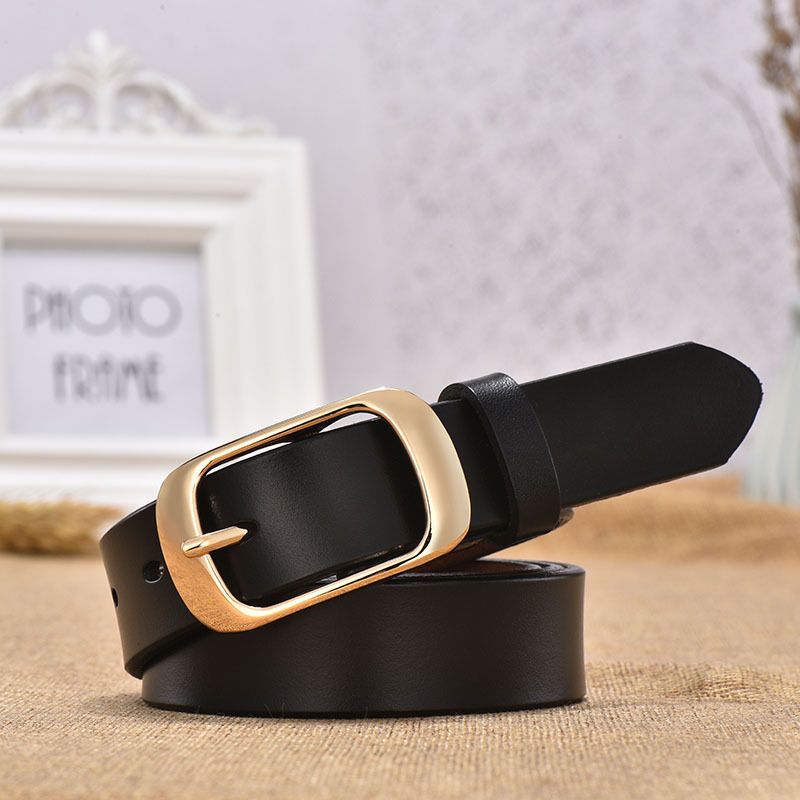 New Women's Casual 3.0 Japanese Buckle Genuine Leather Belt Ladies Versatile Classic Pure Cowhide Belt_viptrois.com