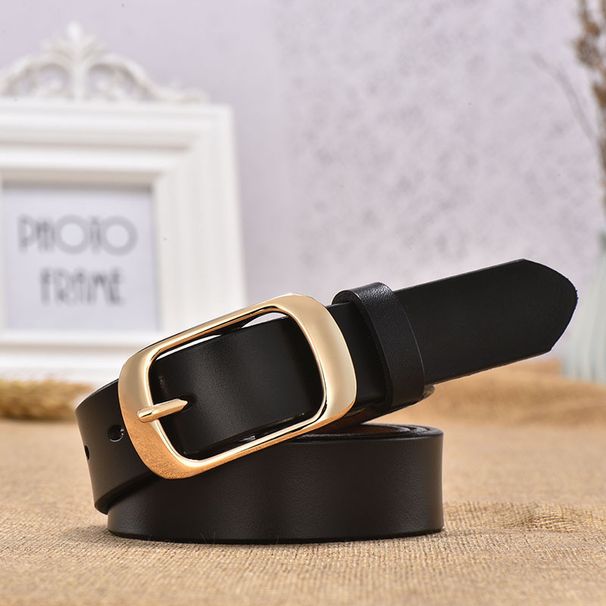 New Women's Casual 3.0 Japanese Buckle Genuine Leather Belt Ladies Versatile Classic Pure Cowhide Belt_viptrois.com