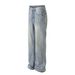 Men's Clothing Neutral High End Street Trend Water Wash Blue Cool Design Slim Men's Flared Casual Jeans_viptrois.com
