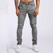 Loom Cross-Border European And American Sale New Men's Jeans Ins Trend Slim Fit Denim Trousers_viptrois.com