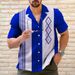 Men's Shirt Bowling Shirt Striped Pattern Cuban Collar Outdoor Casual Short Sleeve Shirt_viptrois.com