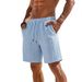 Men's Clothing Men's Summer Shorts Jacquard Drawstring Pocket Solid Color Outdoor Casual Multi Color For Formal & Casual_viptrois.com