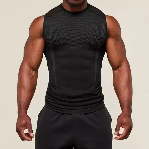 Men's Quick-Dry Workout Tank Top - Breathable & Stretchy Gym Vest With Print, Muscle Fit Sleeveless Shirt For Running & Training (S-XXL)_viptrois.com
