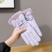 Women's Gloves Riding, Cute Warm, Touchscreen Compatible, Winter Thickened And Fleece-Lined For Electric Bikes_viptrois.com