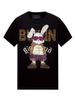 Men's Clothing Short Sleeved T Shirt Hot Diamond Print Rabbit Mature And Steady Half Sleeved Mercerized Cotton Ice Silk High End Large Size_viptrois.com