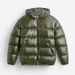 Men's Clothing Winter Hooded Cotton Jacket With Zip Closure, Warm Quilted Coat For Casual Outdoor Wear (Black, Dark Green)_viptrois.com