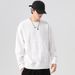 Men's Casual Japanese Style Letter Jacquard Pullover Sweatshirt - Loose Fit Long Sleeve Crewneck Top For Streetwear & Daily Wear (Black/Grey/White)_viptrois.com